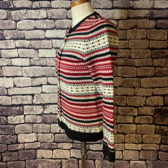 Talbots Fair Isle Cardigan Size MP - Picture 4 of 9